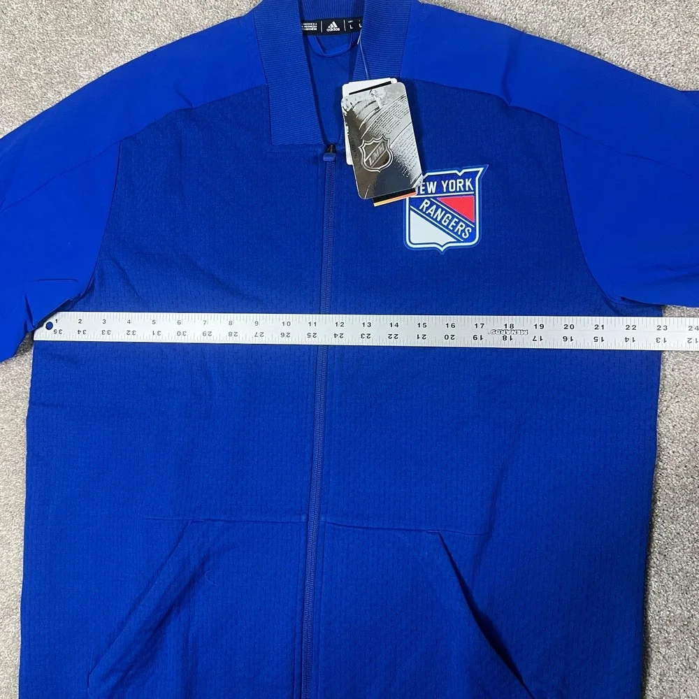 Adidas‎ Mens Large Blue Zip Up New York Rangers NHL Performance Track Jacket NWT